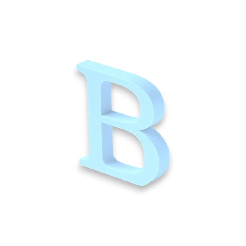 10cm Alphabet Letter Blue Clarity Canvas Initial Object (B)