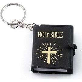 Black Bible Keychain, Sacred Pendant Accessories English Mini Religious Cross Car Key Chain Cross Key Ring Bag Pendant,Clothing, Shoes and Jewelry Automobile Keychains