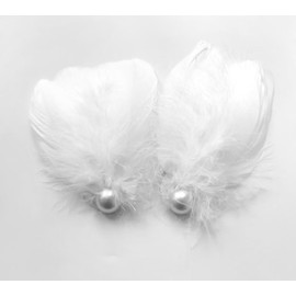2 Pcs Feather Hair Clips for Women,White Swan Feather HairPins Hair Piece Headpiece for Brides Fly-Wing Hair Barrettes Accessory for Girls Wedding Valentine Birthday Christmas Costume Stage Performance