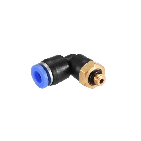 uxcell Connection Fitting PL4-M5 Push Connect M5 90 Degree Swivel Elbow Male Connector Blue 2 Pack
