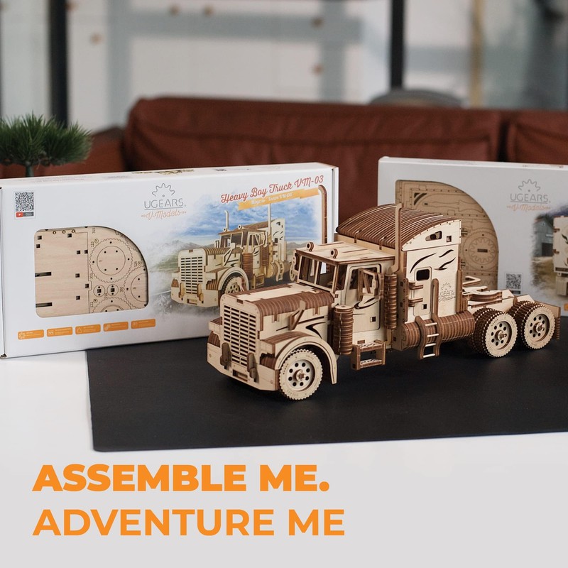 UGEARS Heavy Truck 3D Wooden Puzzles for Adults - Wooden