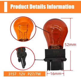 4157NAK 3157NA 3157 Amber Front turn signal light fits for Toyota 2007-2017 Tundra, 2000-2015 Tacoma, 2003-2007 4Runner, 2008-2016 Sequoia