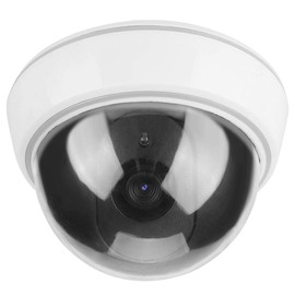 Dome Simulation Camera Dummy Fake Security Camera Monitor Alarm Flashing LED Light - Indoor and Outdoor Use, for Homes & Business