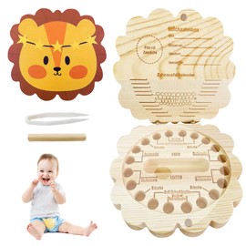 DOWNDRIFT Wooden Milk Tooth Box for Girls and Boys Tooth Box Milk Teeth Box Tooth Box Tooth Storage Teeth Children Tooth Box for Milk Teeth Girls and Boys