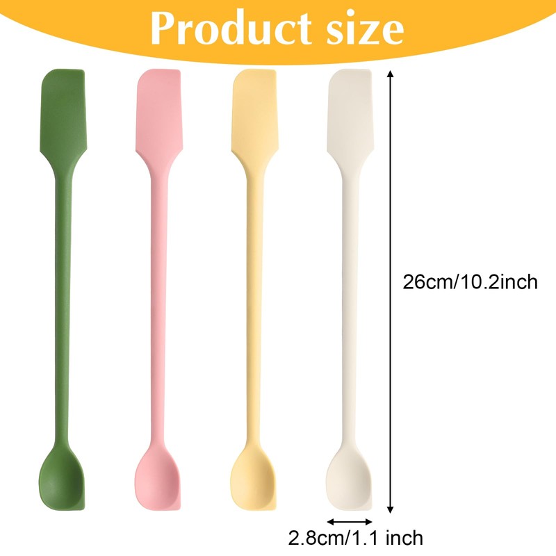 TIESOME 4 Pcs Mini Silicone Jar Spatula, Multifunctional Small Scrapers