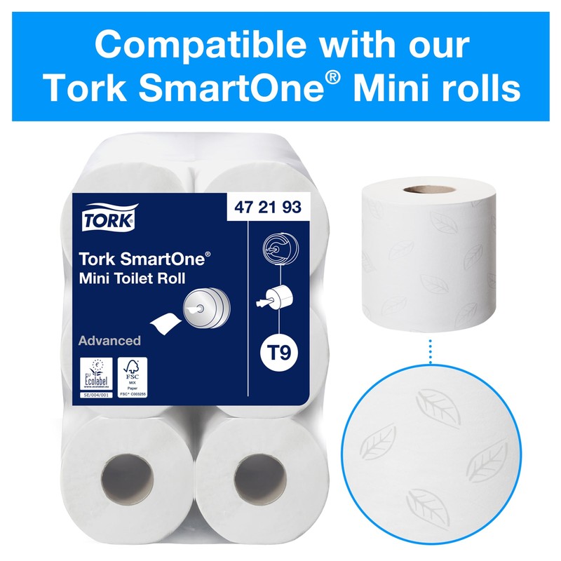 SCA Tork 681000 SmartOne Mini Toilet Roll Dispenser White