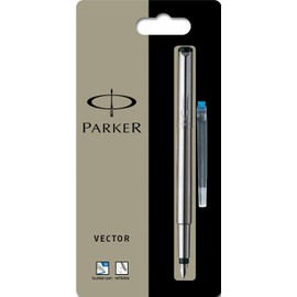 Parker Vector Stainless Steel Medium Nib Fountain Pen
