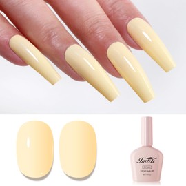 Imtiti Yellow Gel Nail Polish, Butter Yellow Nail Gel Polish High Gloss Soak Off UV LED Spring Summer Art Manicure Salon DIY Design 10ML