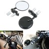 TCMT Black Motorcycle Round 7/8" Bar End Rearview Side Mirrors