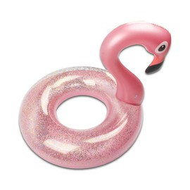 Inflatable Flamingo Swimming Ring, Glitter Pink Swimming Ring, Air Mattress, Pool Floaties, Pool Inflatable Ring, Adults, Children for Pool Party Toy (90)
