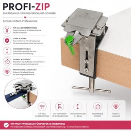 Professional Zip Slider Zip Threader, Zip Threader, Endless Zip Threading Aid for Tabletops up to max. 6 cm