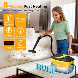 Steam Cleaner, Portable High Pressure Steamer for Cleaning with 18pcs ACC, 8s Heat-Up, 1.9QT Large Tank 3-Level Adjustable Handheld Steam Cleaner for Home Car Detailing, Grout, Bathroom, Furniture