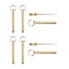 Pack of 6 Portable Titanium Toothpicks Metal Toothpicks with Keychain