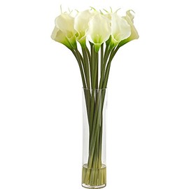 Nearly Natural 28â Calla Lilly Arrangement Artificial Plant White
