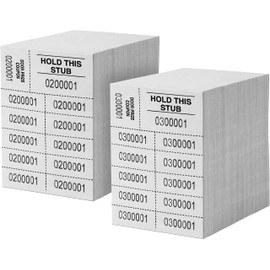 Auction Tickets - 1000 Sheets - 10 Numbers per Sheet (White)