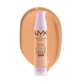 NYX Professional Makeup Bare With Me Concealer Serum, suero + corrector ligero de cobertura media con fórmula vegana, hidratación hasta por 24H, 9.6ml – Tono Tan