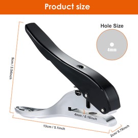 Hole Punch 4mm Single Hole Punch,Heavy Duty Hole Puncher Single,Paper Punch Portable Hand Held Long Hole Punch for Paper Cards Plastic Cardboard