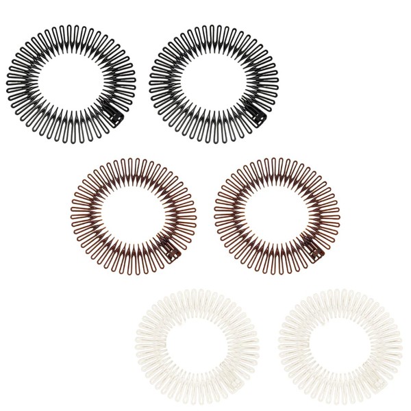 6 Stücke Voll Kreisförmig Stretch, 3 Farben Kamm Flexibler Kunststoff,