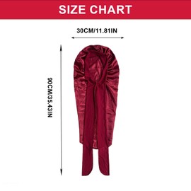 ShiningUU Hair Bonnet for Sleeping Burgundy Sleep Bonnet - Satin-Like Polyester Bonnets for Women with Adjustable Ties, Large Long for Braids/Curly/Long Hair, Hairline Safe Night Wrap