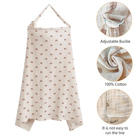 Breastfeeding Cover,Muslin Nursing Cover Up for Baby Breastfeeding,Soft and Breathable Breast Outdoor Feeding Cover for Mum (Semicircle)