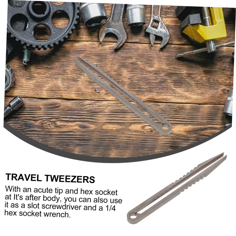 BIUDECO 3pcs Portable Titanium Alloy Tweezers Mini for Camping Supplies