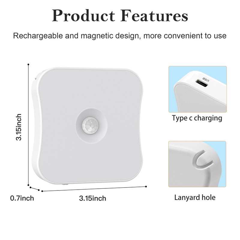 Rechargeable Motion Sensor Light Indoor Stair Lights Rechargeable Battery Night