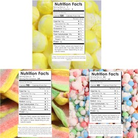 Freeze Dried Sour Candy Assortment, Party Treats and Gift Bag Fillers, Resealable Bags (Pack of 3)