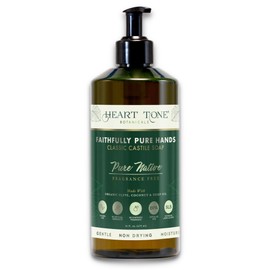 Heart Tone Botanicals Liquid Castile Soap | Organic Olive and Coconut Oils | Non Drying Formula For All Skin Types | Naturally Fragranced Essential Oils (Fragrance Free)