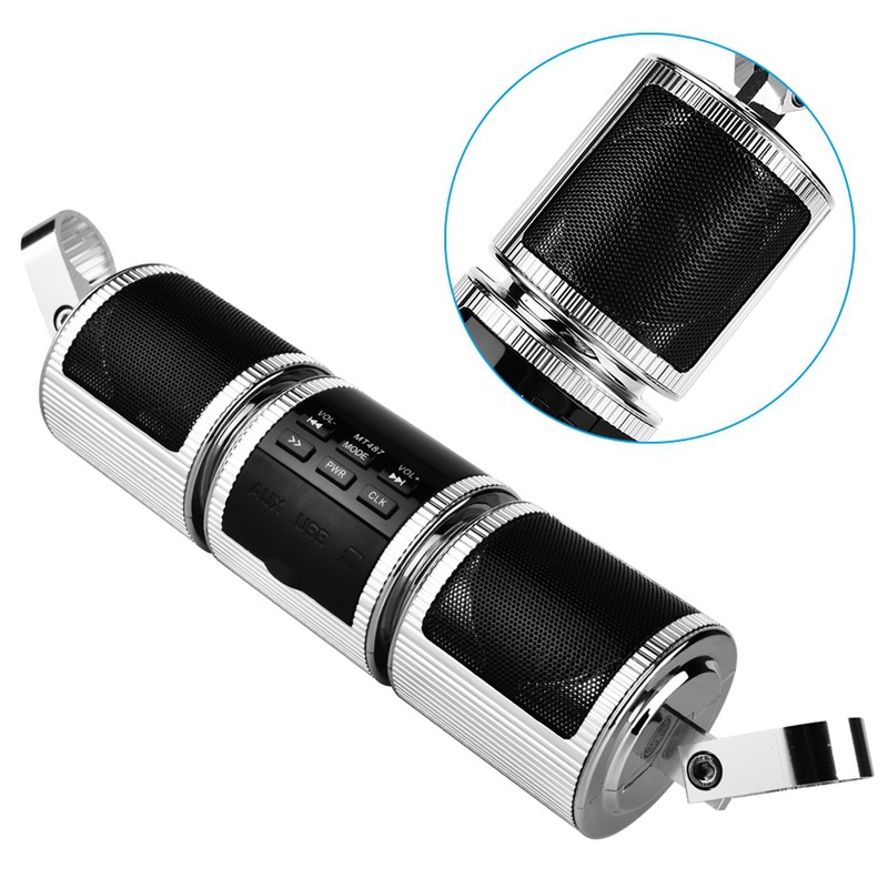 Motorcycle MP3 Music Player BT Audio Stereo Speaker FM Transmitter