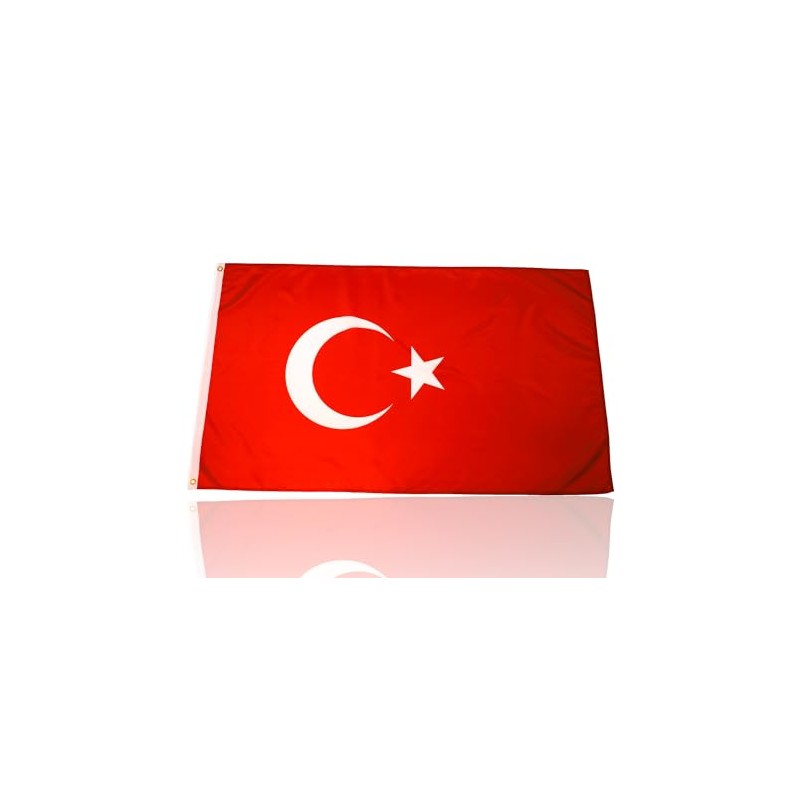 twinsmanufacturing Turkey Flag 90 x 150 cm with Brass Eyelets,