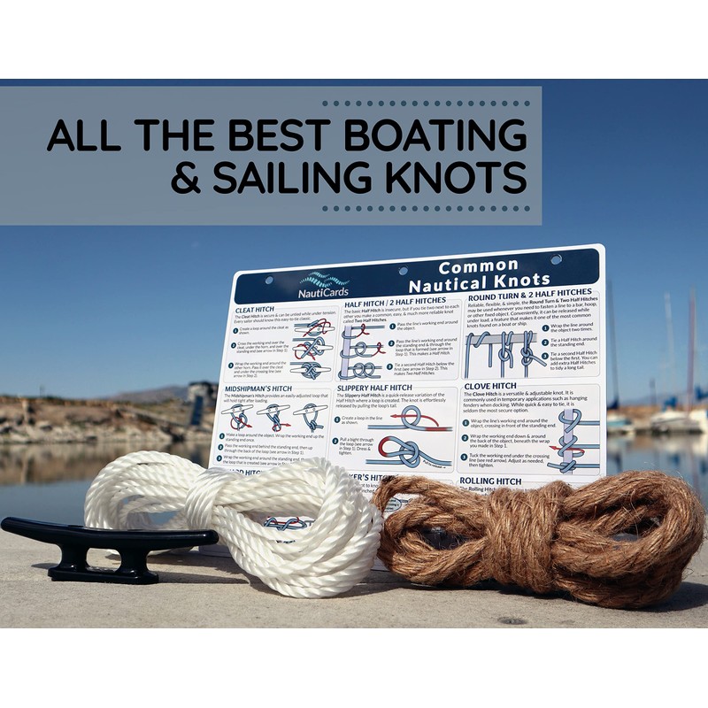 Deluxe Nautical Knot Tying Kit - 6" Boat Cleat, Jute