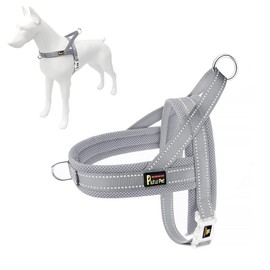 Plutus Pet No Pull Dog Harness with Breathable Mesh Padded, Adjustable Reflective Escape Proof Dog Harness, Quick Fit Dog Vest Harness for Small Medium Large Dogs(XS, Gray)