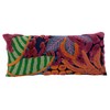 Creative Co-Op Embroidered Fabric Indoor/Outdoor Lumbar Pillow with Botanicals and