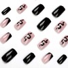Enppode Medium Press on Nails Square Acrylic Nails Nude &