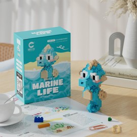 ALITTDRE Marine Animals Building Blocks Sets Mini Building Blocks Ocean Animal Sea Creatures Building Blocks Set Mini Building Blocks Toys STEM Gifts for Kids Adult(Seahorse)