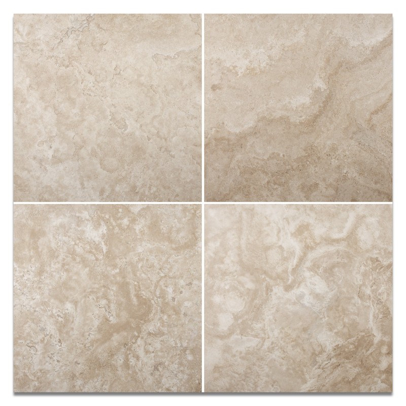 Durango Cream Travertine 18 X 18 Filled and Honed Tile