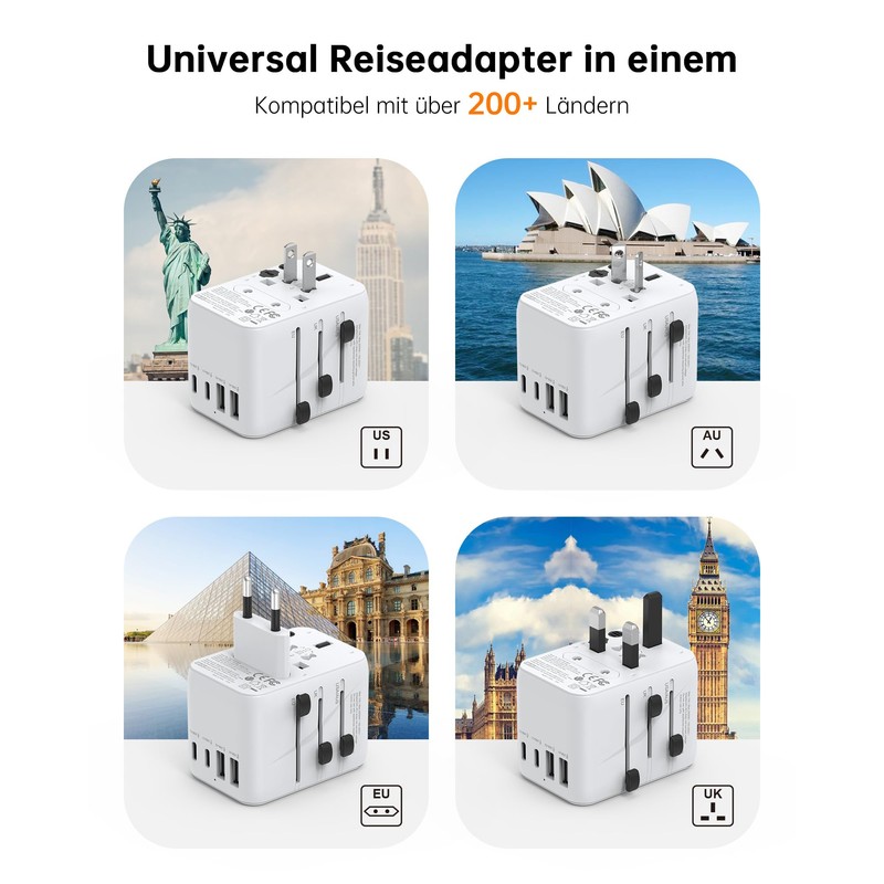 NOVOO Travel Adaptor Worldwide 21 W
