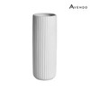 White Ceramic Vase - Modern Design Vase, Ribbed Vase for