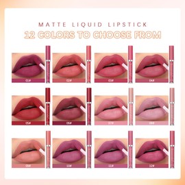 MYUANGO Matte Liquid Lipstick, Ultra-Intense Pigmented Creamy Formula, Long Lasting, Lightweight, Transfer & Water Resistant Lipstick (08)