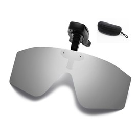 Miawtro Outdoor Polarized Sunglasses,TAC clip on sunglasses,UV Protection Fishing Sunglasses for Men with Adjustable Nose Pads for Men and Women Cycling Running Fishing Hiking (Silver)