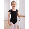 MdnMd Black Gymnastic Ballet Dance Leotard for Girls Children Bodysuit