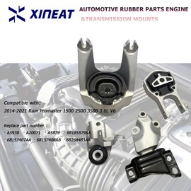 Engine Motor and Tranmission Mount 4pcs Fit for Ram 2014 2015 2016 2017 2018 2019 2020 2021 Ram ProMaster 1500 2500 3500 3.6L Replaces 68264483AA A5879 68157408AB 68157407AC 68185879AA XINEAT