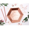 Party Deco 6 Paper Plates Bride Squad Rose Gold 23