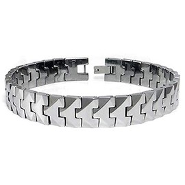 Tungsten Carbide 10MM Men's Link Bracelet Sz 7"