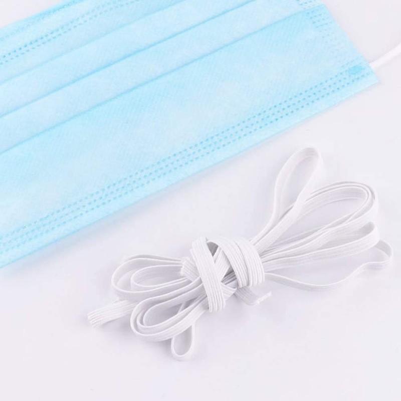 [6mm, 50m]Flat Elastic Band, SlickMart Braided Stretch Strap Cord Roll