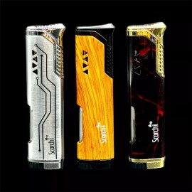 SCORCH TORCH Single Flame Butane Refillable Slim Scorch Torch Lighter 61766 - Silver