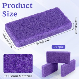 200 Pcs Purple Pumice Stone for Feet, Disposable Foot Sponge Scrubber, Pedicure Exfoliator Callus Remover for Shower, Bath, Spa, Dead Skin - 3.54 x 1.77 Inch