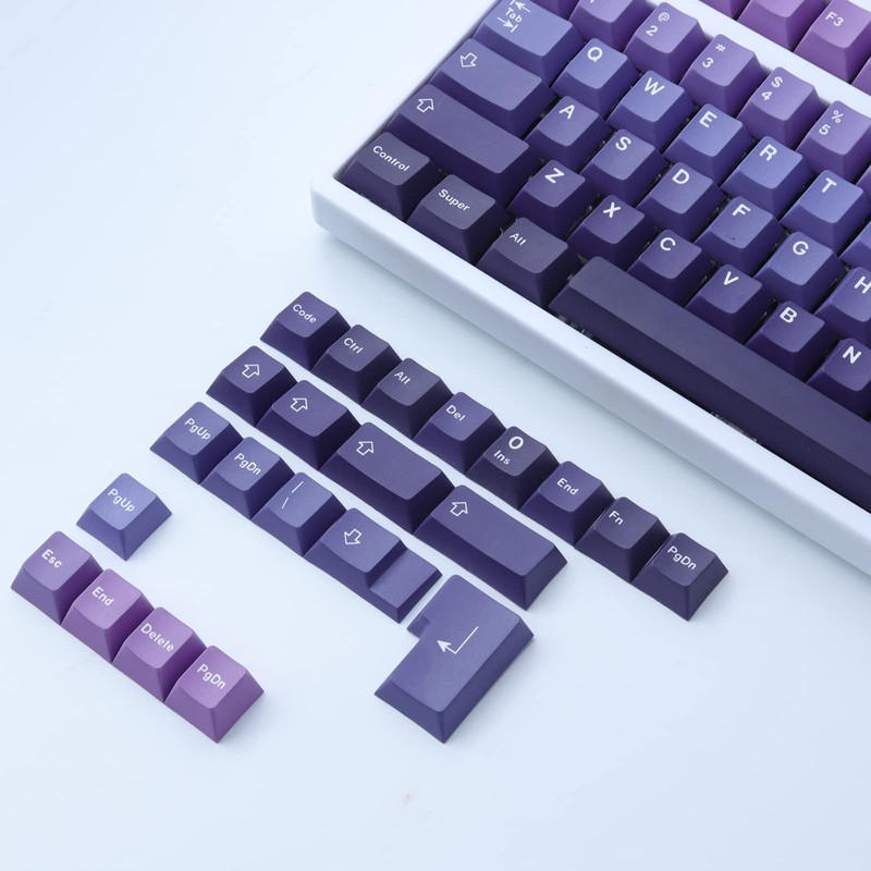 JakeTsai PBT Keycaps, 126 Key Colour Sublimation Cherry Profile Keycaps