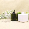 2Pcs 250ml/8.3oz Green Empty Plastic Square Lotion Pump Bottles with