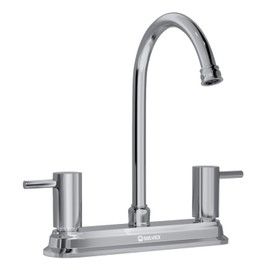 SOLVEX 2 Handle Kitchen Sink Faucet, High Arc 360 Swivel Stainless Steel Pipe 3 Hole Kitchen Faucet, Commercial Modern Chrome Kitchen Sink Faucet, US-SP-80092